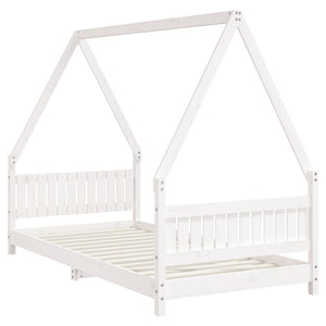 Giroletto per Bambini-Struttura Letto Bambini Bianco 90x190cm in Legno Massello di Pino 179083