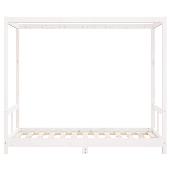 Giroletto per Bambini Bianco 80x160cm in Legno Massello di Pino 834514
