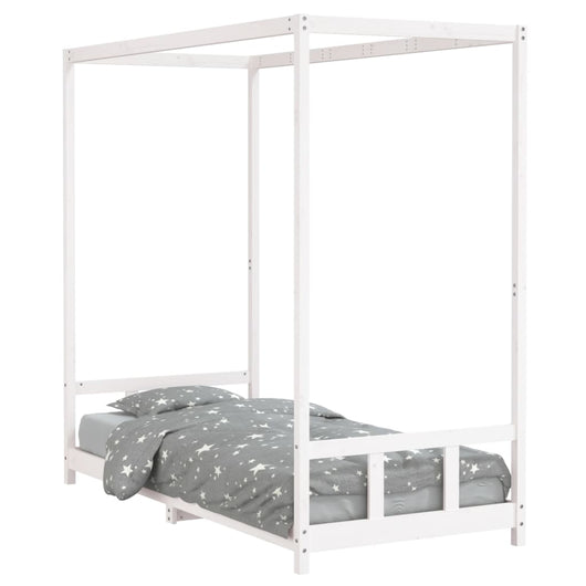 Giroletto per Bambini-Struttura Letto Bambini Bianco 90x200cm in Legno Massello di Pino 244774