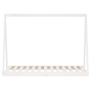 Giroletto per Bambini Bianco 80x160cm in Legno Massello di Pino 834529