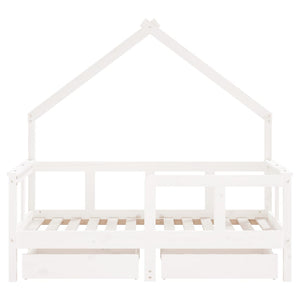 Giroletto Bambini con Cassetti Bianco 70x140cm Massello di Pino 834541