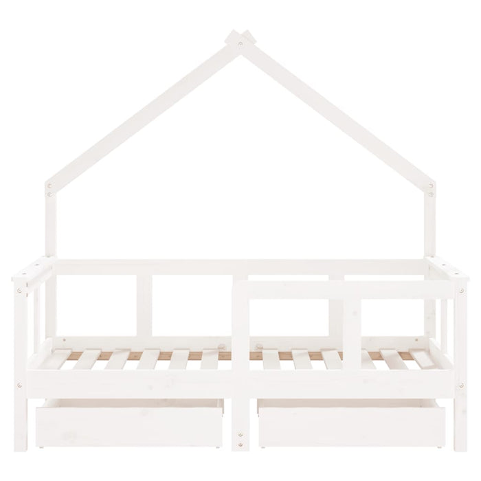 Giroletto Bambini con Cassetti Bianco 70x140cm Massello di Pino 834541