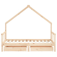 Giroletto per Bambini con Cassetti 80x160cm Legno Massello Pino 834543