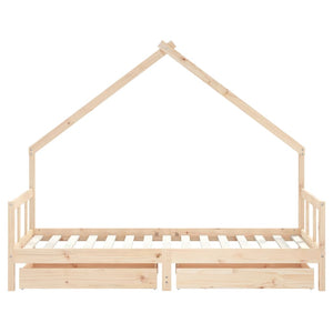Giroletto per Bambini con Cassetti 90x190cm Legno Massello Pino 834546