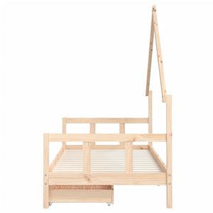 Giroletto per Bambini con Cassetti 90x190cm Legno Massello Pino 834546