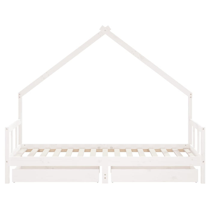 Giroletto Bambini con Cassetti Bianco 90x190 cm Massello Pino 834547