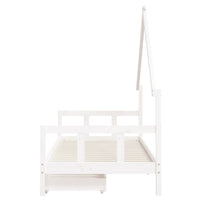 Giroletto Bambini con Cassetti Bianco 90x190 cm Massello Pino 834547
