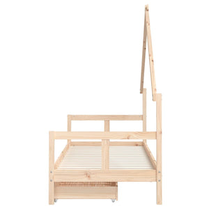 Giroletto Bambini con Cassetti 80x200 cm Legno Massello di Pino