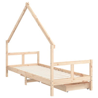 Giroletto Bambini con Cassetti-Struttura Letto Bambini 80x200 cm Legno Massello di Pino 125869