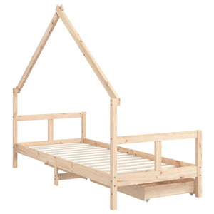 Giroletto Bambini con Cassetti-Struttura Letto Bambini 80x200 cm Legno Massello di Pino 125869