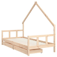 Giroletto Bambini con Cassetti-Struttura Letto Bambini 90x200 cm Legno Massello di Pino 391688