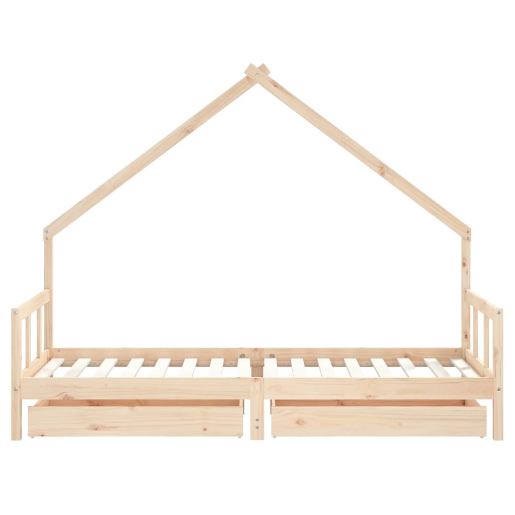Giroletto Bambini con Cassetti-Struttura Letto Bambini 90x200 cm Legno Massello di Pino 391688