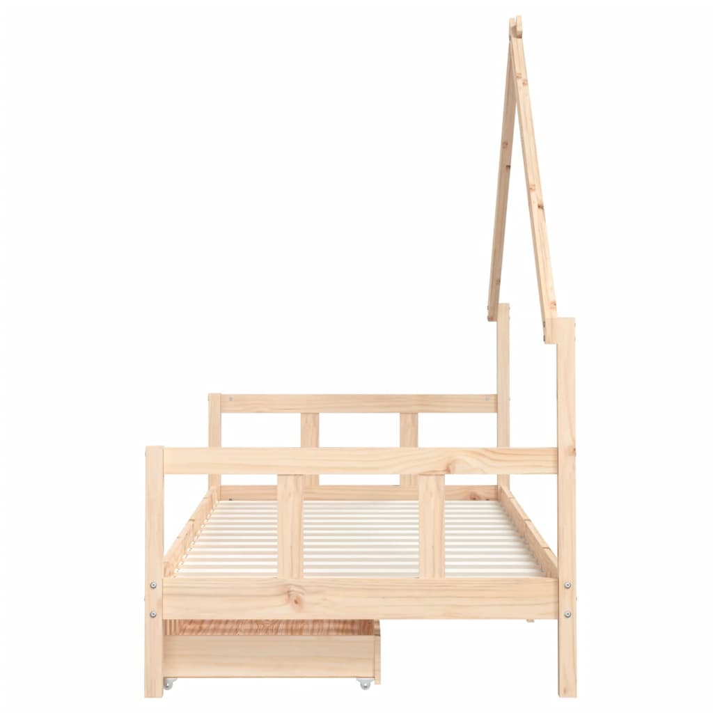 Giroletto Bambini con Cassetti-Struttura Letto Bambini 90x200 cm Legno Massello di Pino 391688