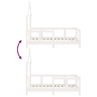 Giroletto per Bambini Bianco 70x140cm in Legno Massello di Pino 834556