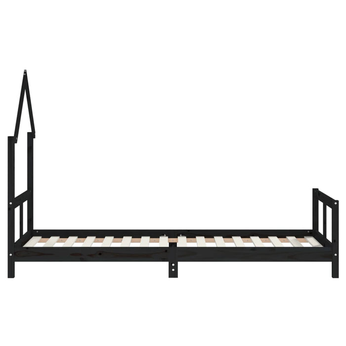 Giroletto per Bambini-Struttura Letto Bambini Nero 80x200 cm in Legno Massello di Pino 812645