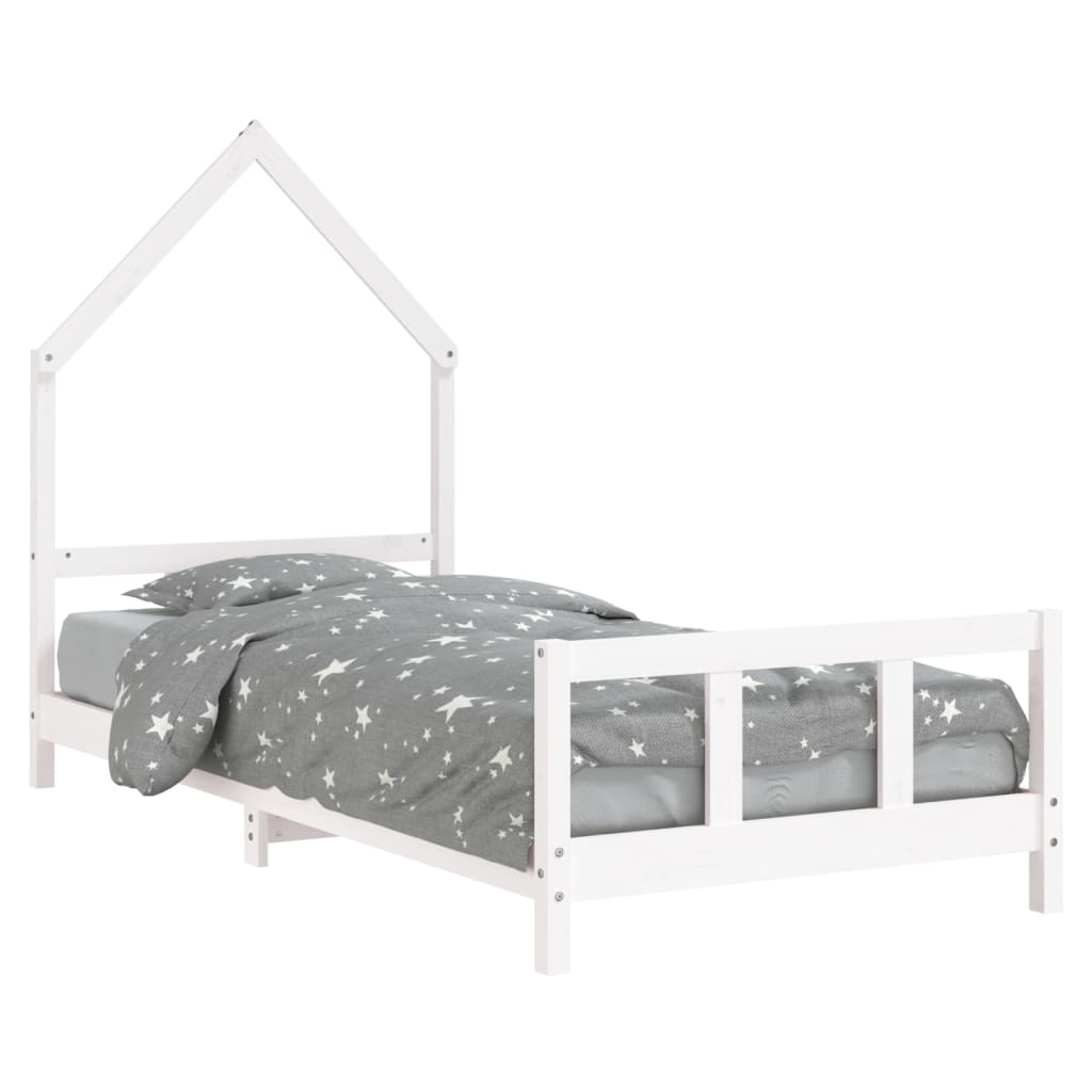 Giroletto per Bambini-Struttura Letto Bambini Bianco 90x200cm in Legno Massello di Pino 536757