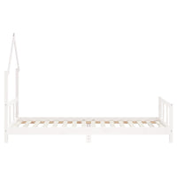 Giroletto per Bambini Bianco 90x200cm in Legno Massello di Pino 834568