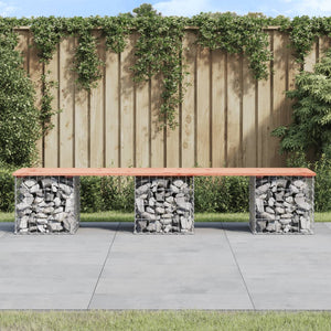 Panca da Giardino Design Gabbione 203x44x42 cm Massello Douglas 834342