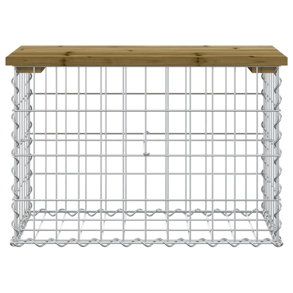 Panca da Giardino Design Gabbione 63x31,5x42 cm Pino Impregnatocod mxl 79881