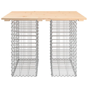 Tavolo da giardino in gabbione design 100x102x72 cm in legno massello di pino