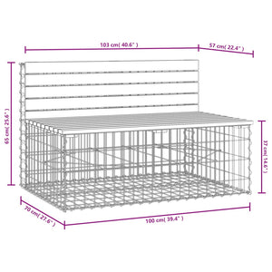 Panca da Giardino Design Gabbione 103x70x65 cm Pino Impregnato 834376