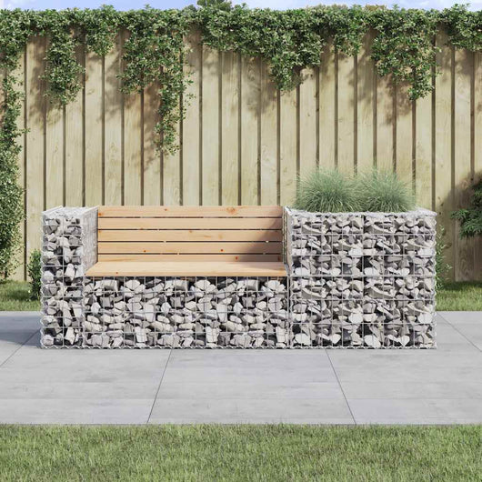 Panca da Giardino con Cesto Gabbione in Legno Massello di Pinocod mxl 93934
