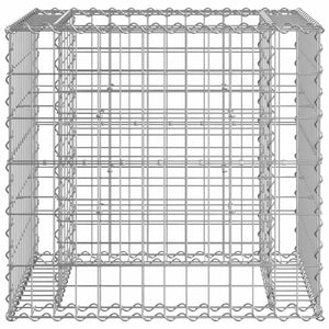 Panca da Giardino con Cesto Gabbione Legno Massello di Douglas 3196243