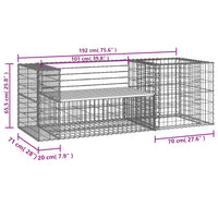 Panca da Giardino con Cesto Gabbione Legno Massello di Douglas 3196243
