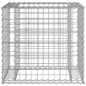 Panca da Giardino con Cesto Gabbione Legno Impregnato di Pino 3196244