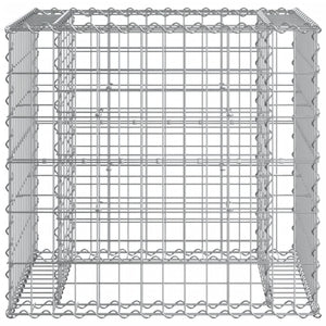 Panca da Giardino con Cesto Gabbione Legno Impregnato di Pino 3196247