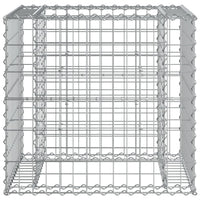 Panca da Giardino con Cesto Gabbione Legno Impregnato di Pino