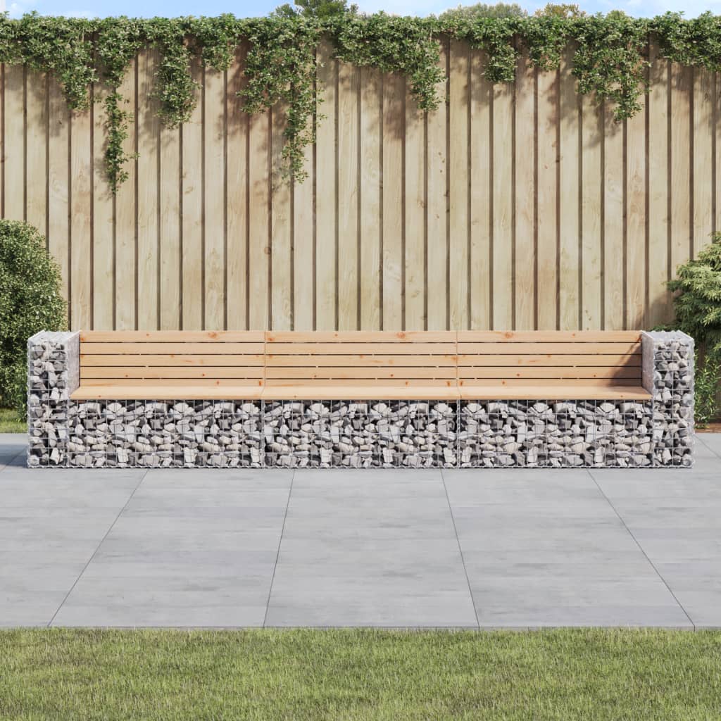 Panca Giardino Design Gabbione 347x71x65,5 cm Massello di Pino 3196254