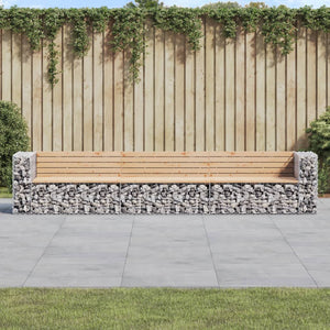 Panca Giardino Design Gabbione 347x71x65,5 cm Massello di Pino 3196254