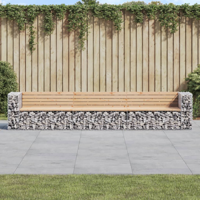 Panca Giardino Design Gabbione 347x71x65,5 cm Massello di Pino 3196254