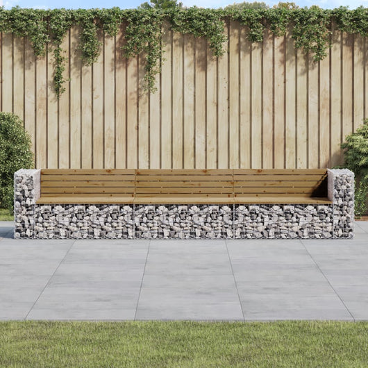 Panca da Giardino Design Gabbione 347x71x65,5cm Pino Impregnato 3196256