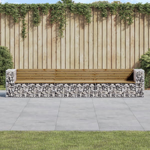 Panca da Giardino Design Gabbione 347x71x65,5cm Pino Impregnatocod mxl 93937