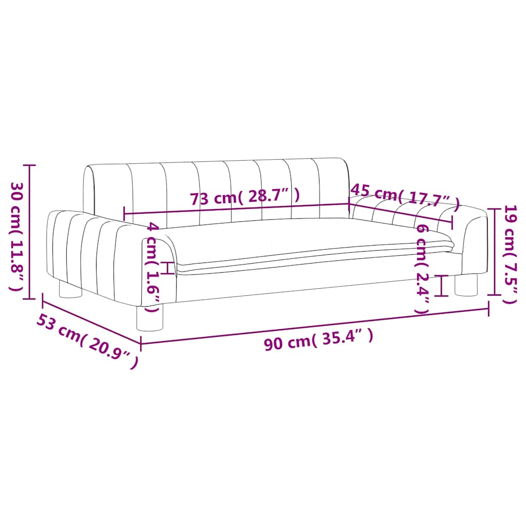 Divano per Bambini Grigio Scuro 90x53x30 cm in Tessuto 3196259