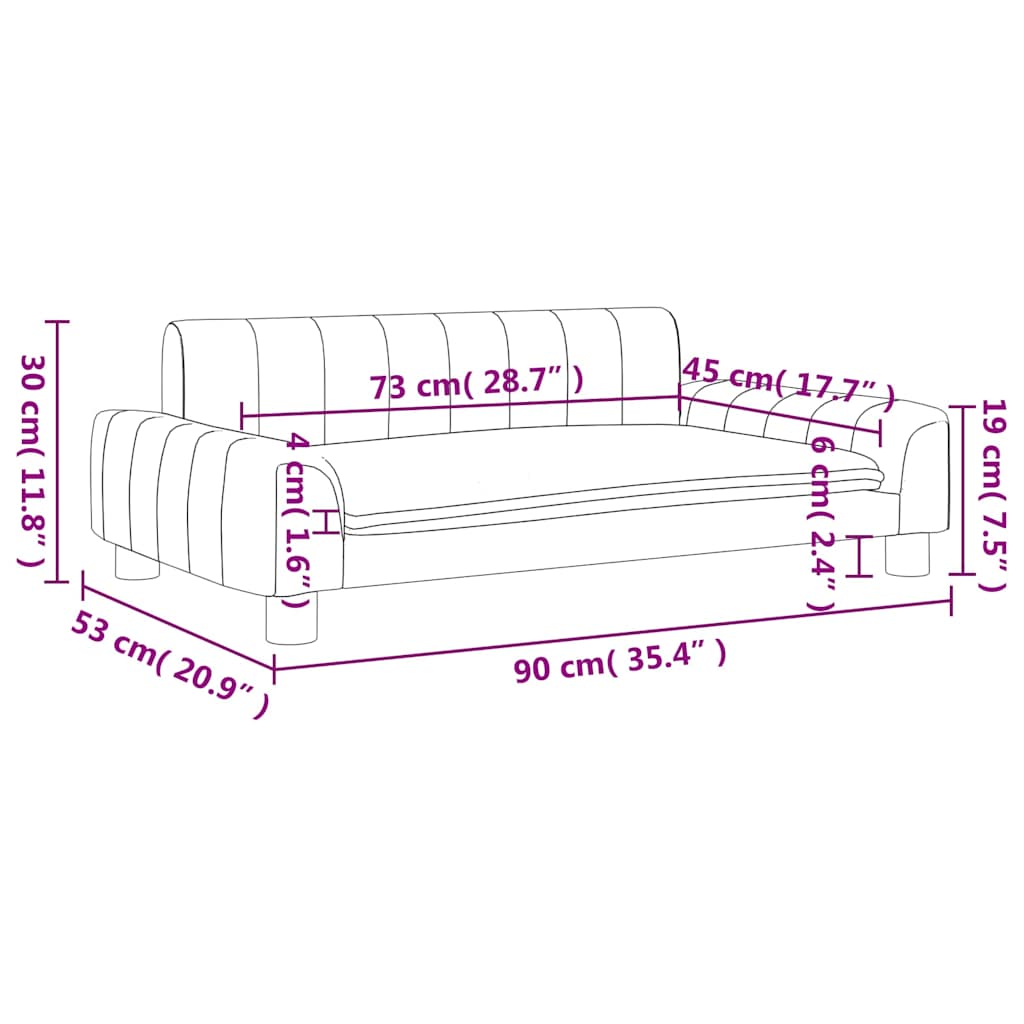 Divano per Bambini Nero 90x53x30 cm in Tessuto 3196262