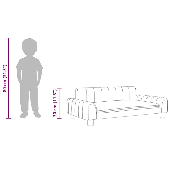 Divano per Bambini Crema 90x53x30 cm in Similpelle 3196264