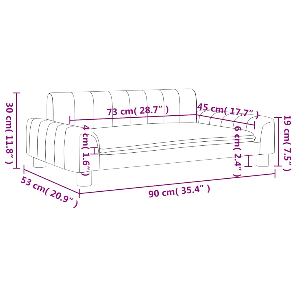 Divano per Bambini Grigio 90x53x30 cm in Similpelle 3196266