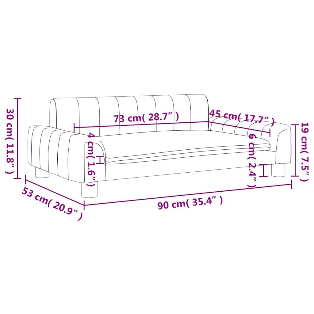 Divano per Bambini Cappuccino 90x53x30 cm in Similpelle 3196267