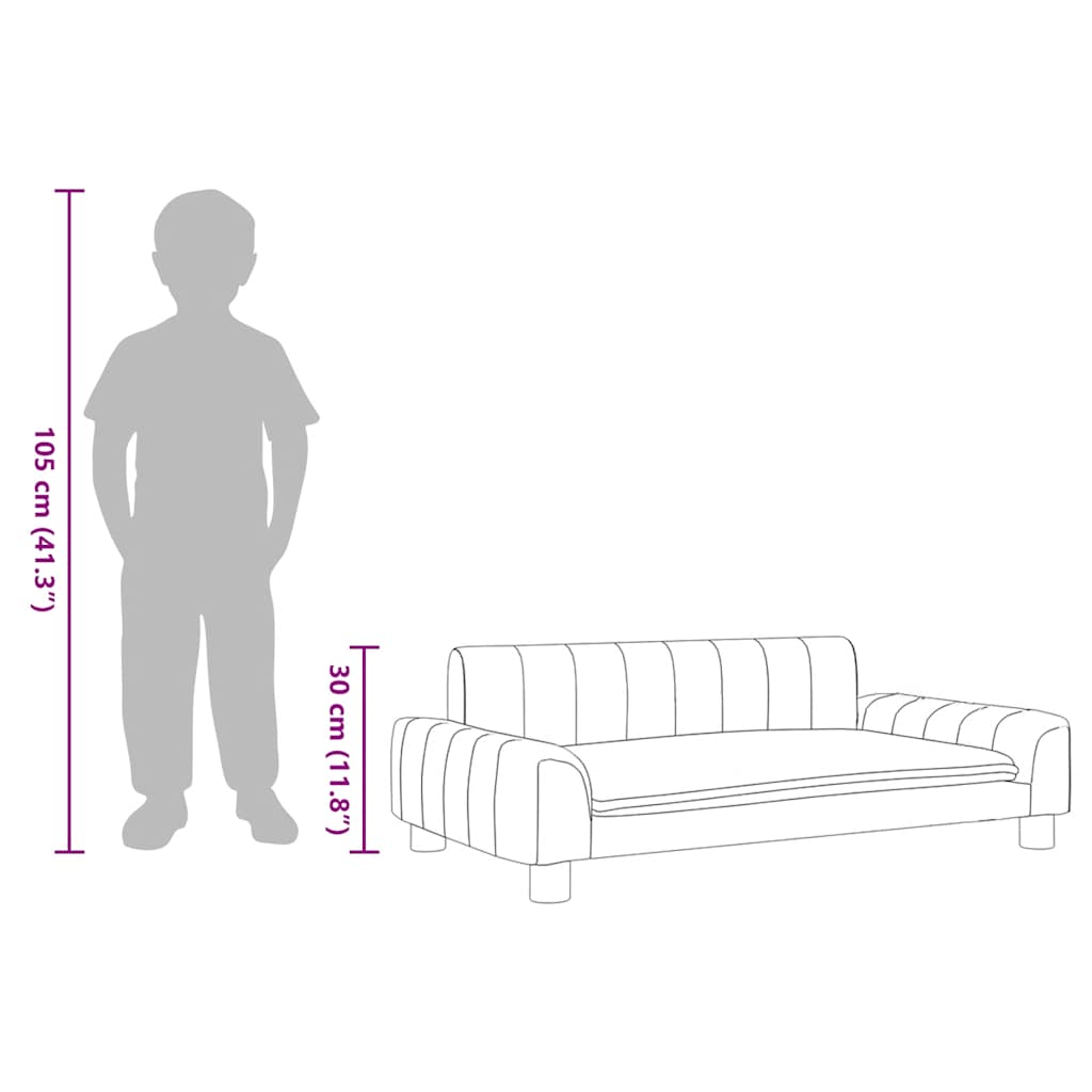 Divano per Bambini Cappuccino 90x53x30 cm in Similpelle 3196267