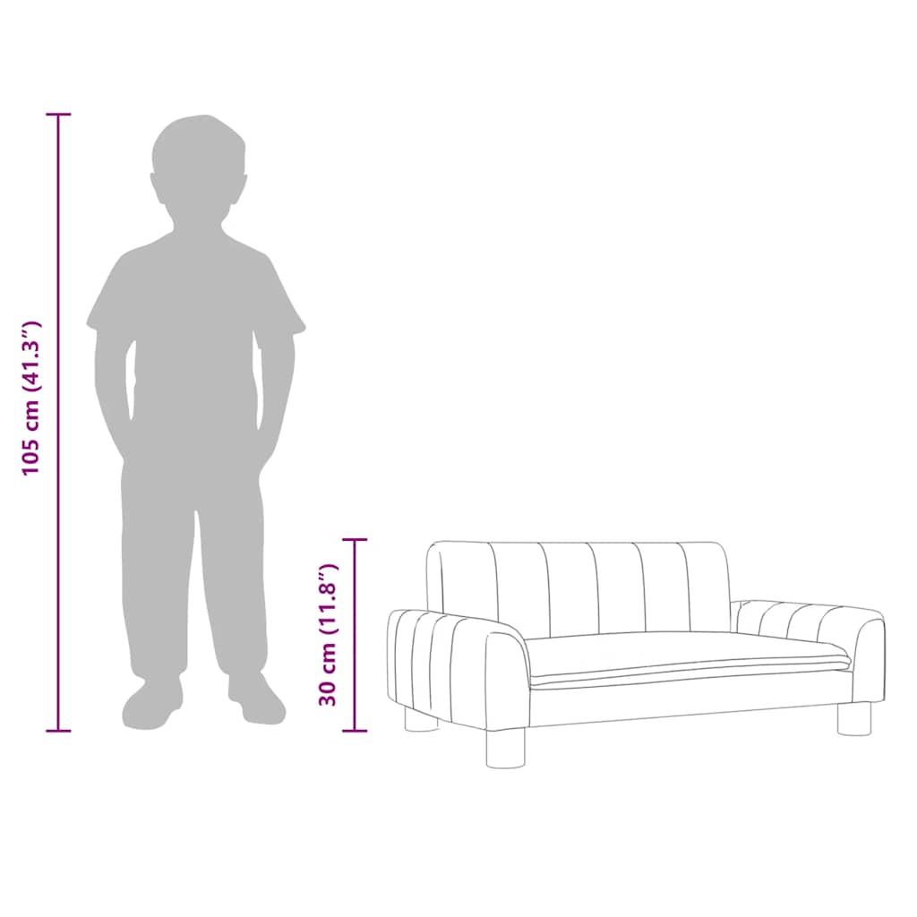 Divano per Bambini Grigio 70x45x30 cm in Similpelle 3196277