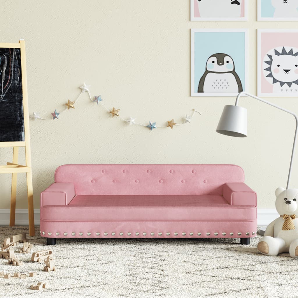 Divano per Bambini Rosa 90x53x30 cm in Vellutocod mxl 93855