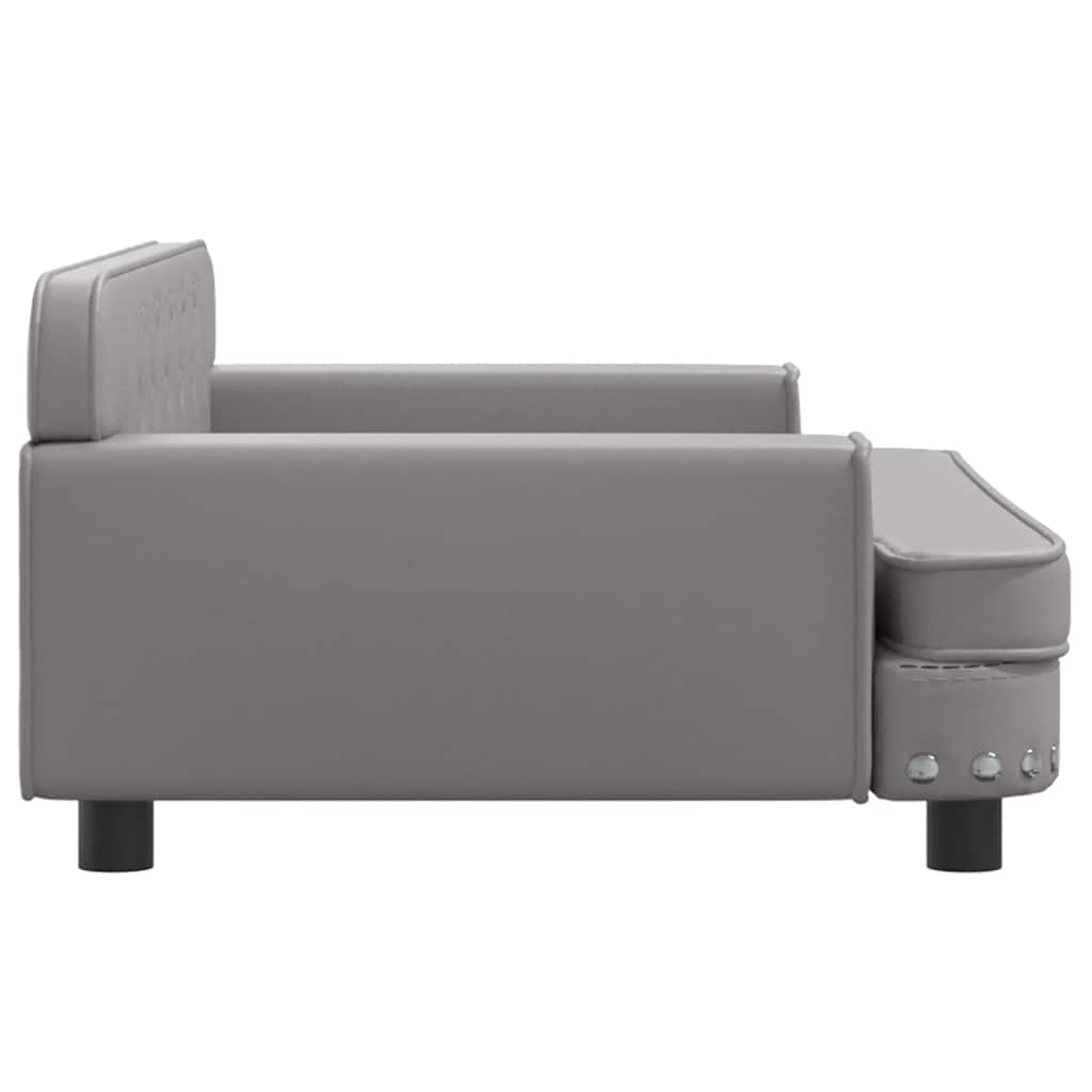 Divano per Bambini Grigio 90x53x30 cm in Similpelle