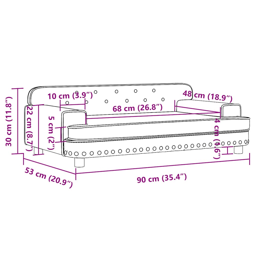 Divano per Bambini Grigio 90x53x30 cm in Similpelle 3196290