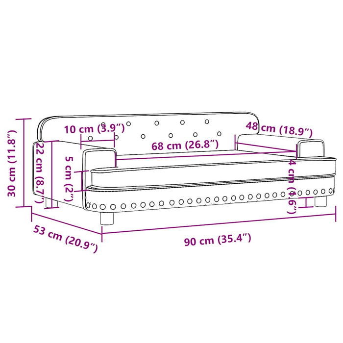 Divano per Bambini Grigio 90x53x30 cm in Similpelle 3196290