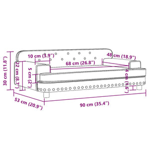 Divano per Bambini Grigio 90x53x30 cm in Similpelle