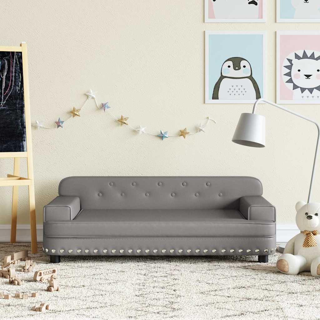 Divano per Bambini Grigio 90x53x30 cm in Similpelle 3196290