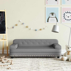 Divano per Bambini Grigio 90x53x30 cm in Similpelle